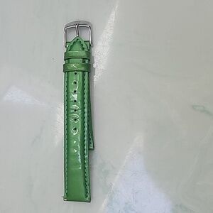Michele watch band green Patent Leather 18mm